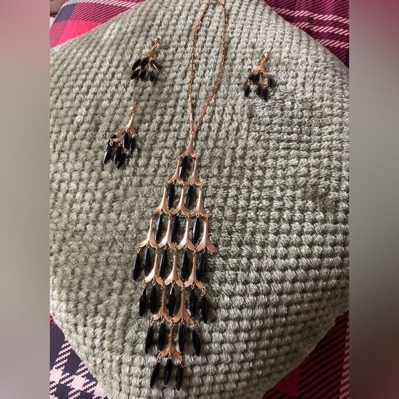 Estate Jewelry - Vintage Chandelier Necklace and 3 Earrings Set